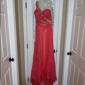 Coral Mac Duggal gown